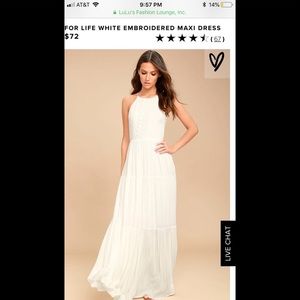 FOR LIFE WHITE EMBROIDERED MAXI DRESS
